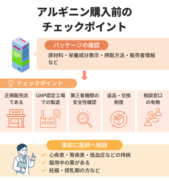 アルギニン購入前のチェックポイント